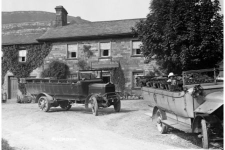 PUBS-14-90 CLEANED UP VERSION Buck Inn, Buckden & 2 opentop buses.jpg